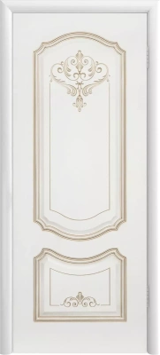 Межкомнатная дверь «Соло Грейс В4 ДГ» 2000 x 600 belyi_spatinoi_rozovoezoloto