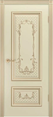 Межкомнатная дверь «Дуэт R-0 В3 ДГ» 2000 x 600 slonovayakostspatinoyzoloto