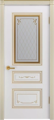 Межкомнатная дверь «Трио Грейс В2 ДО» 2000 x 600 belyyspatinoyzoloto