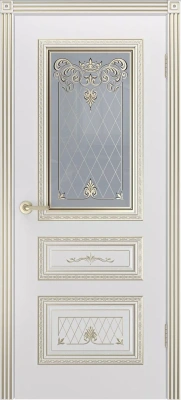 Межкомнатная дверь «Трио Корона В3, ДО» 2000 x 600 belyyspatinoybeloezoloto