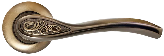 Ручка дверная CATHERINE MH-36 COF раздельная на круглом основании, цвет кофе, ЦАМ Light