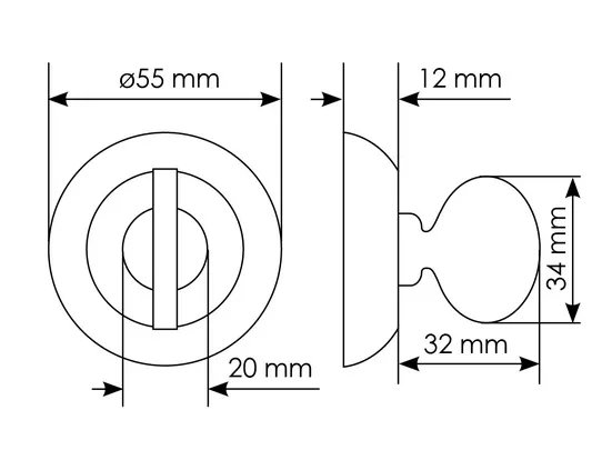 Завертка сантехническая MH-WC-CLP W/PG круглая цвет белая эмаль/золото