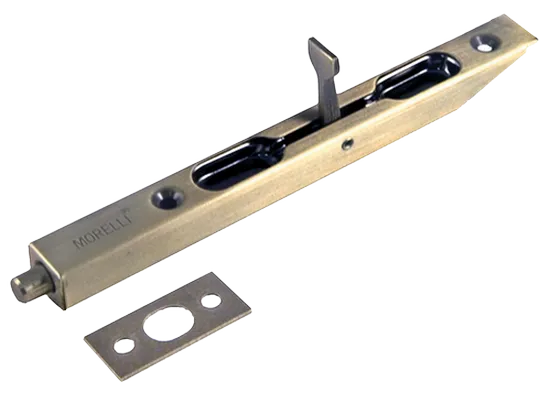 Шпингалет дверной L160 AB, цвет античная бронза, сталь