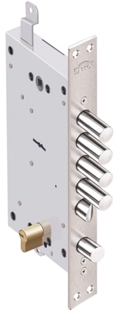 Замок Elbor (Эльбор) врезной двухсистемный Рубин 1.08.46 с тягами, 5 кл. /27647/