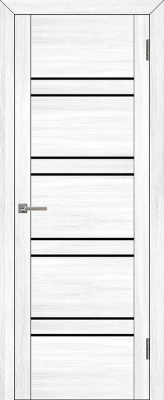 Дверь межкомнатная UniLine 30026 экошпон шоко велюр остекленная 600x2000 Белый