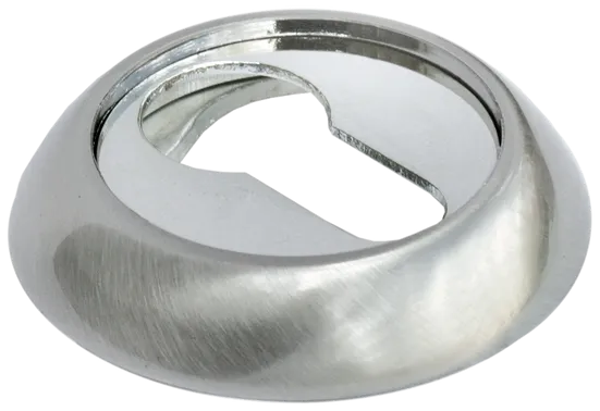 Накладка на замок MH-KH SN/CP круглая под евроцилиндр, цвет белый никель/хром