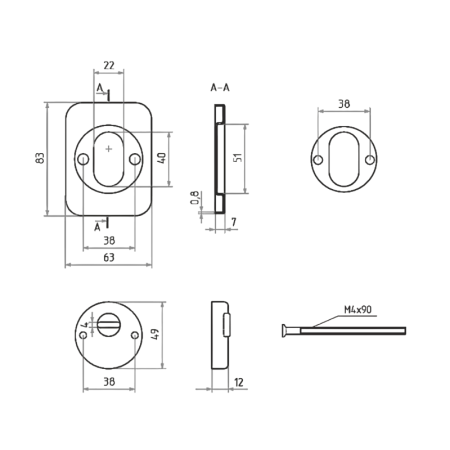 Броненакладка  D3 L-2 (матовый хром)