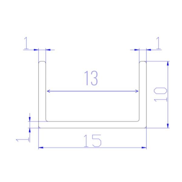Направляющая нижняя 10х13х10  L5-1м