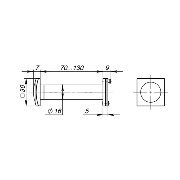 Глазок дверной ZN1 BL 75/130 мм (черный)