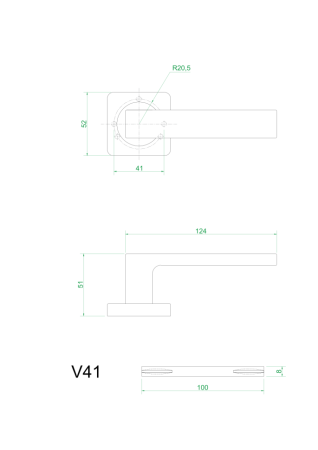Ручки дверные V41MD (супер матовый никель)