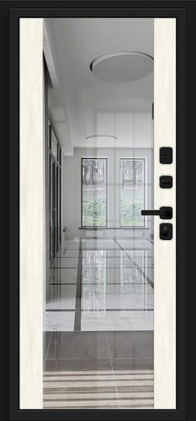 Металлическая дверь Лайнер-3 Total Black/Nordic Oak