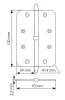 Петля разъемная MS-C 100X70X2.5 SN L левая скругленная, врезная, цвет бел.никель, сталь