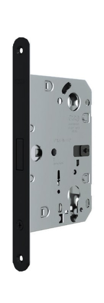 B06133.50.93 AGB (АГБ) Корпус врезного замка под цилиндр (черный) тех. уп. без отв. пл. POLARIS WAVE