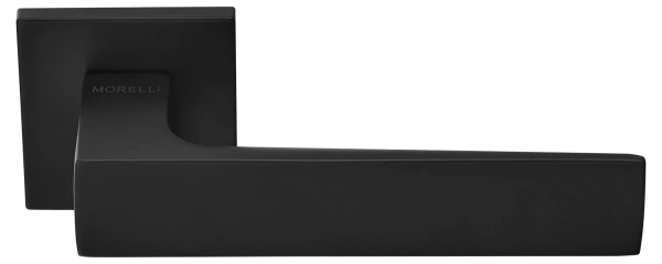 Ручка дверная MIRA MH-54-S6 BL раздельная на квадратном основании 6 мм, цвет черный, ЦАМ Light