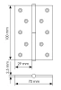 Петля разъемная MSD 100X70X2.5 AB R стальная правая, врезная, цвет бронза