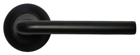 Ручка дверная КОЛОННА MH-03 BL раздельная на круглом основании, цвет черный, ЦАМ Light