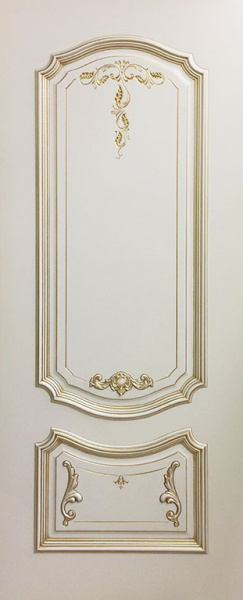 Дверь межкомнатная Багет 4/1 эмаль и лак эмаль слоновая кость глухая 600x2000 4 1