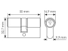50C PC, ключевой цилиндр (50мм), цвет - хром