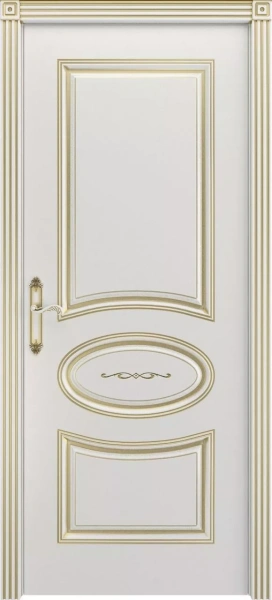 Межкомнатная дверь «Ария В1 ДГ» 2000 x 600 belyyspatinoyzoloto