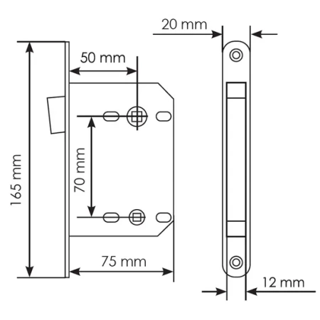 Замок межкомнатный 2070M AB магнитный, сантехнический, цвет античная бронза