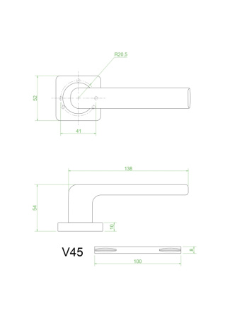 Ручки дверные V45BL-2 (черный)