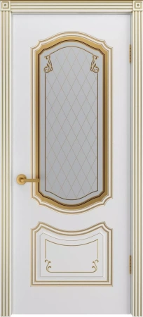 Межкомнатная дверь «Соло Грейс В2 ДО» 2000 x 600 belyyspatinoyzoloto