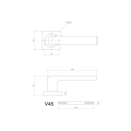Ручки дверные V45M-2  (матовая бронза)