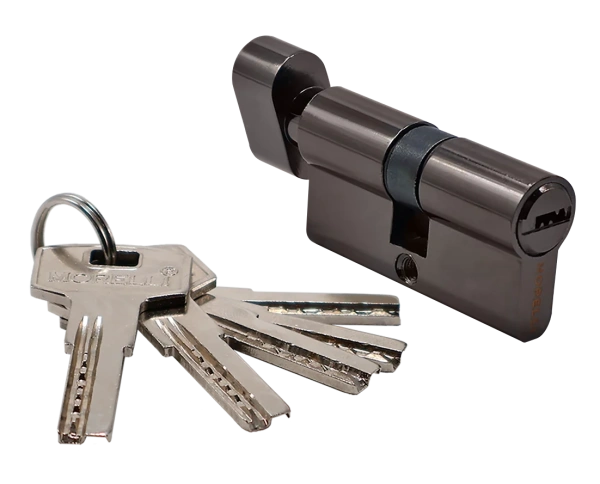 Ключевой цилиндр высокой секретности HS 60CK BN с заверткой (60мм), цвет - черный никель