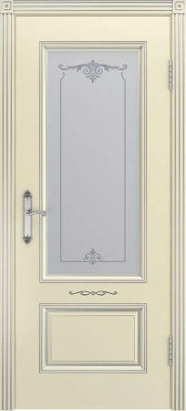 Межкомнатная дверь «Аккорд В1 ДО» 2000 x 700 slonovayakostspatinoyserebro
