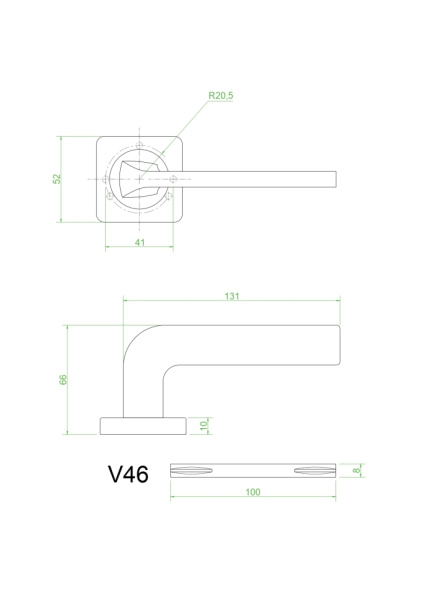 Ручки дверные V46BL-2 (черный)