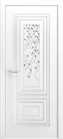 Межкомнатная дверь «Фави В1 ДГ» 2000 x 900 belyyspatinoyserebro