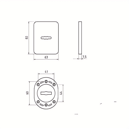 Накладка под сувальдный ключ GS1 L-2 (матовый хром)