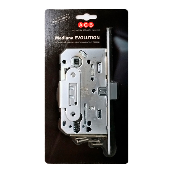 Корпус замка AGB (АГБ) под цил. MEDIANA EVOLUTION B01103.50.34.567 с отв. планкой B01000.13 (мат хром)