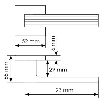Ручка дверная MAGLEV MH-52-S6 W раздельная на квадратной розетке, цвет белый ЦАМ Light