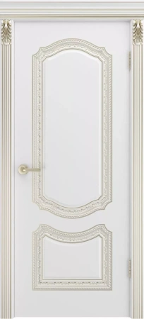 Межкомнатная дверь «Сюита Лакшери В1.0 ДГ» 2000 x 600 belyyspatinoybeloezoloto