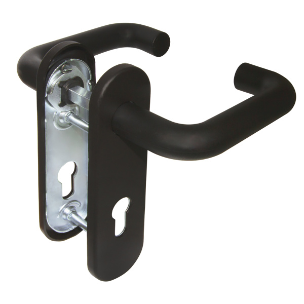 Ручка Fuaro (Фуаро) дверная FP.DH172.0433 NE (DH-0433 NE) (9x130) с пружиной BL-24 черный