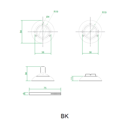 Накладки санузловые с ключом BKQ-K AB/CP (бронза)