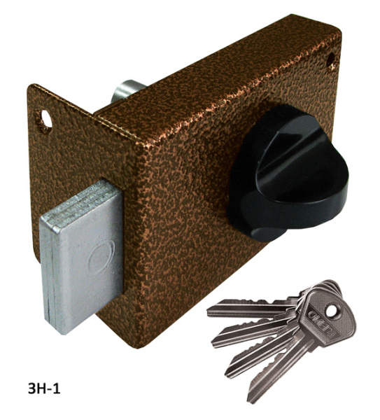 Замок Omega (Омега) накладной цилиндровый ЗН1медь