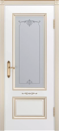 Межкомнатная дверь «Аккорд В1 ДО» 2000 x 600 belyyspatinoyzoloto