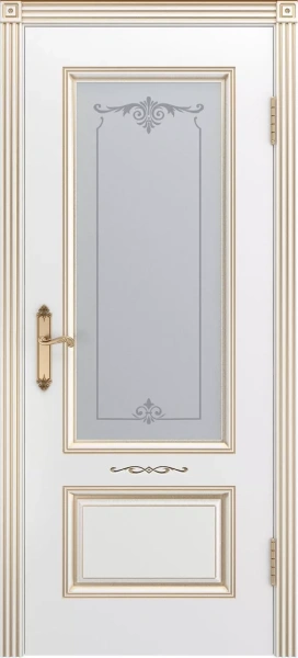 Межкомнатная дверь «Аккорд В1 ДО» 2000 x 600 belyyspatinoyzoloto