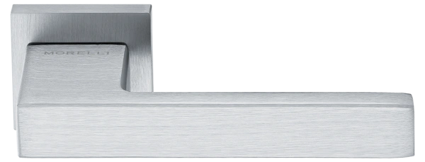 Ручка дверная LOT MH-56-S6 SSC раздельная на квадратной розетке 6 мм, цвет супер матовый хром, ЦАМ Light