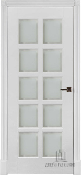 Дверь межкомнатная Калифорния эмаль и лак эмаль белая остекленная 600x2000 Steklo Emal