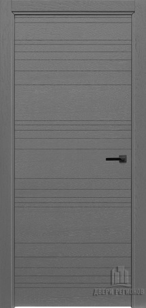Дверь межкомнатная Linea натуральный шпон chiaro patina argento (ral 9003) глухая 700x2000 Grigio Ral