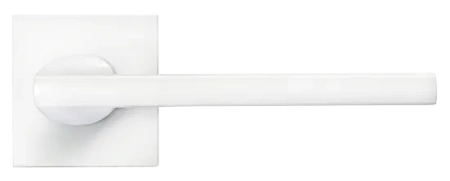 Ручка дверная KAFFEE MH-50-S6 W раздельная на квадратной розетке, цвет белый, ЦАМ Light