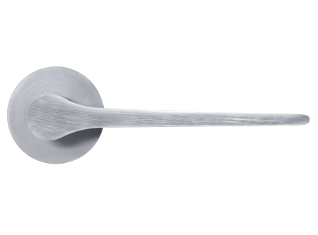 Ручка дверная LAND MH-60-R6 SC раздельная на круглой розетке 6 мм, цвет мат хром, ЦАМ Light