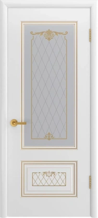 Межкомнатная дверь «Аккорд Грейс В3 ДО» 2000 x 600 belyyspatinoyzoloto