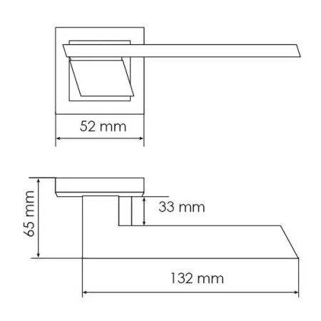 Ручка дверная GVI MH-29 SC/CP-S раздельная на квадратной накладке, цвет матовый хром/хром, ЦАМ
