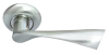 Ручка дверная КАПЕЛЛА MH-01 SN раздельная на крулой розетке, цвет белый никель, ЦАМ