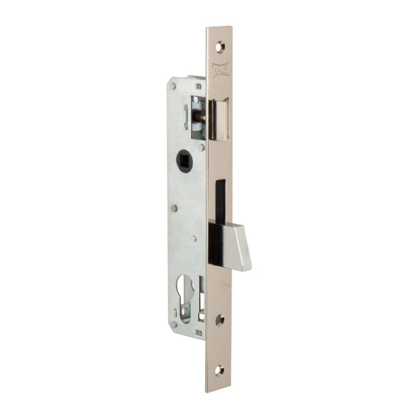 Корпус Kale kilit (Кале килит) узкопрофильного замка с защёлкой 253 (25 mm) w/b (никель)