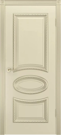 Межкомнатная дверь «Ария R В1 ДГ» 2000 x 600 slonovayakostspatinoybeloezoloto